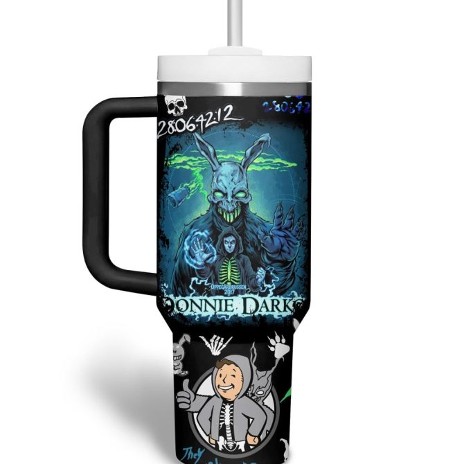 Donnie Darko Movies Custom Stanley Quencher 40Oz Stainless Steel Tumbler With Handle - Image 2