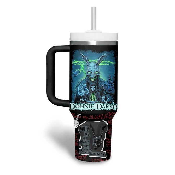 Donnie Darko Movies Custom Stanley Quencher 40Oz Stainless Steel Tumbler With Handle - Image 2