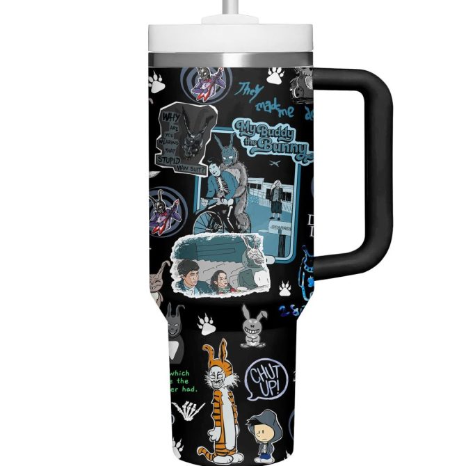 Donnie Darko Movies Custom Stanley Quencher 40Oz Stainless Steel Tumbler With Handle - Image 3