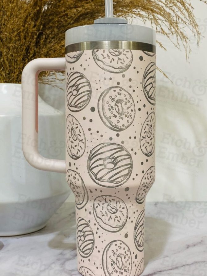 Donuts Custom Stanley Quencher 40Oz Stainless Steel Tumbler - Image 3