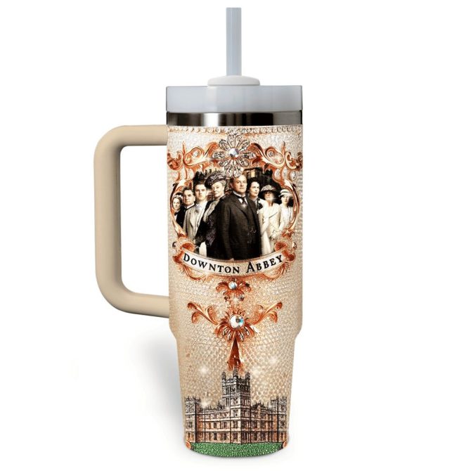 Downton Abbey Movies Custom Stanley Quencher 40Oz Stainless Steel Tumbler With Handle - Image 4