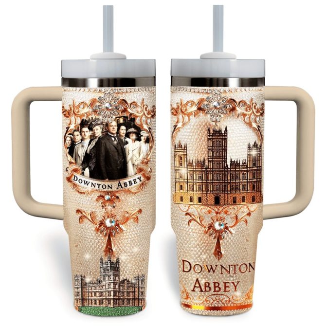 Downton Abbey Movies Custom Stanley Quencher 40Oz Stainless Steel Tumbler With Handle - Image 2