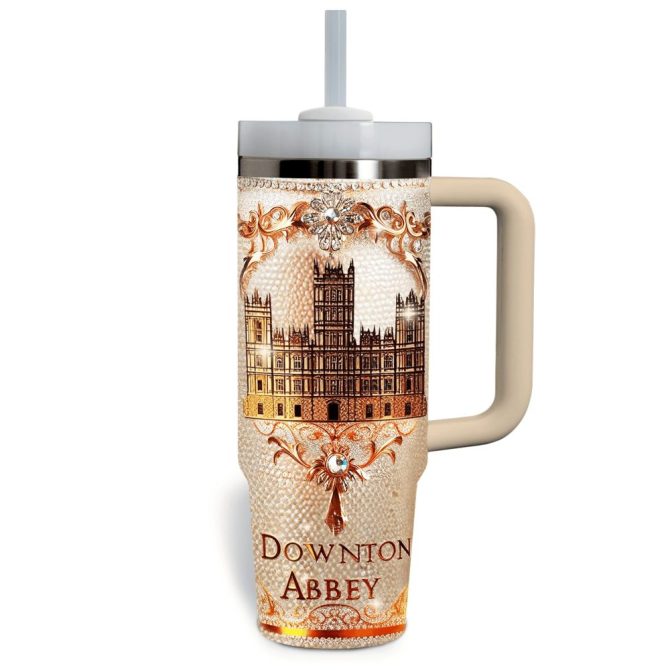 Downton Abbey Movies Custom Stanley Quencher 40Oz Stainless Steel Tumbler With Handle - Image 3