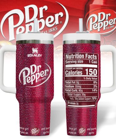 Dr Pepper Drinks Custom Stanley Quencher 40Oz Stainless Steel Tumbler With Handle