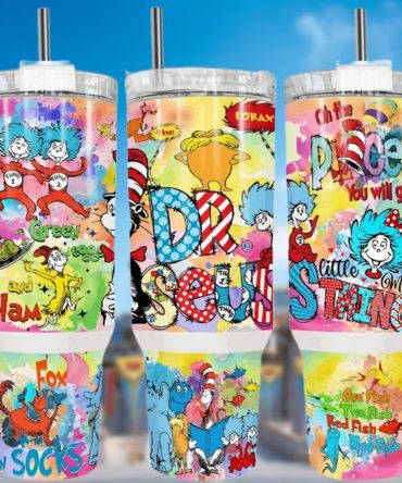 Dr. Seuss Cartoon Custom Stanley Quencher 40Oz Stainless Steel Tumbler With Handle