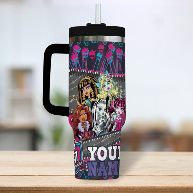 Draculaura Movies Custom Stanley Quencher 40Oz Stainless Steel Tumbler - Image 4