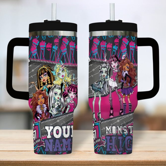 Draculaura Movies Custom Stanley Quencher 40Oz Stainless Steel Tumbler - Image 2