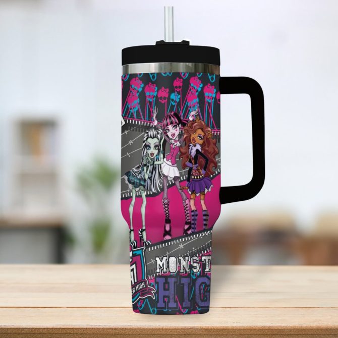Draculaura Movies Custom Stanley Quencher 40Oz Stainless Steel Tumbler - Image 3