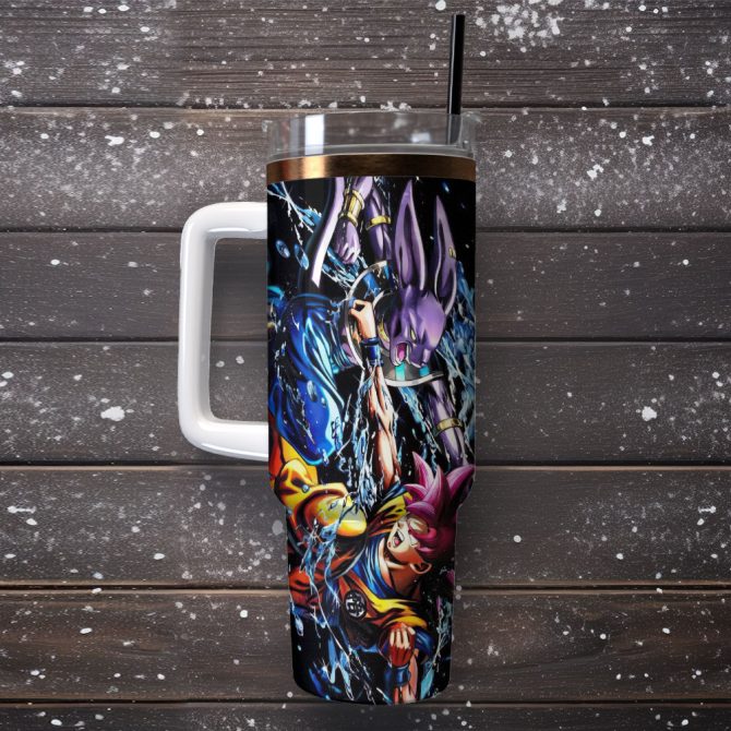 Dragon Ball Anime Custom Stanley Quencher 40Oz Stainless Steel Tumbler With Handle - Image 2