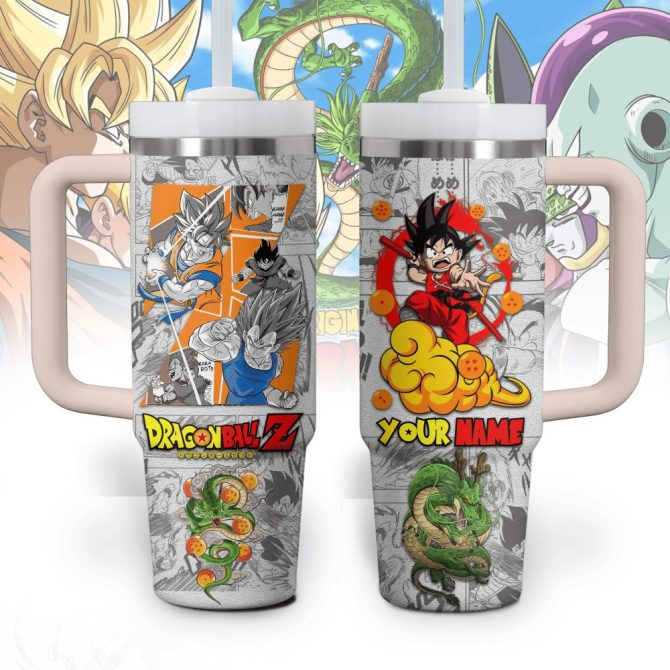 Dragon Ball Anime Custom Stanley Quencher 40Oz Stainless Steel Tumbler With Handle - Image 3