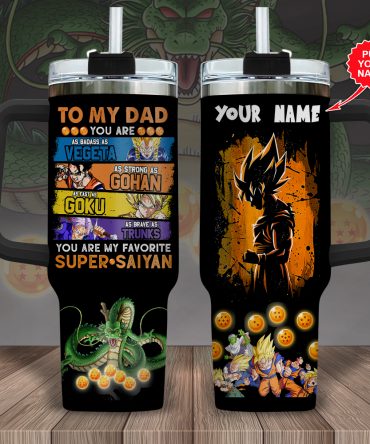 Dragon Ball Anime Custom Stanley Quencher 40Oz Stainless Steel Tumbler With Handle