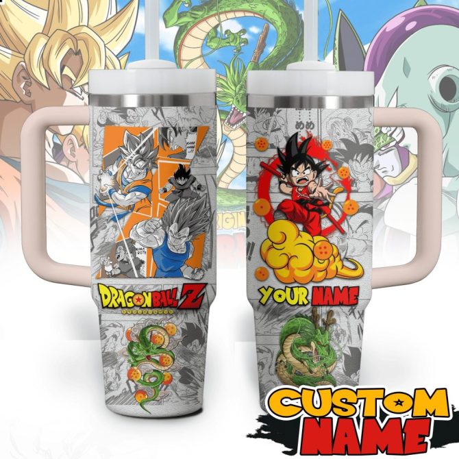 Dragon Ball Anime Custom Stanley Quencher 40Oz Stainless Steel Tumbler With Handle