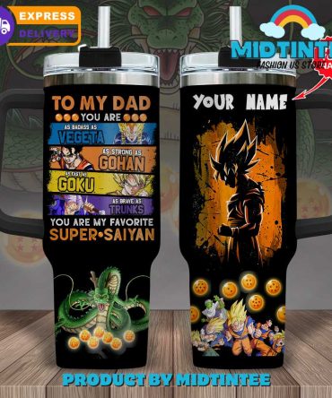 Dragon Ball Cartoon Custom Stanley Quencher 40Oz Stainless Steel Tumbler With Handle