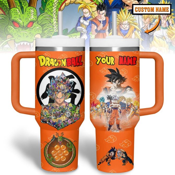 Dragon Ball Z Cartoon Custom Stanley Quencher 40Oz Stainless Steel Tumbler