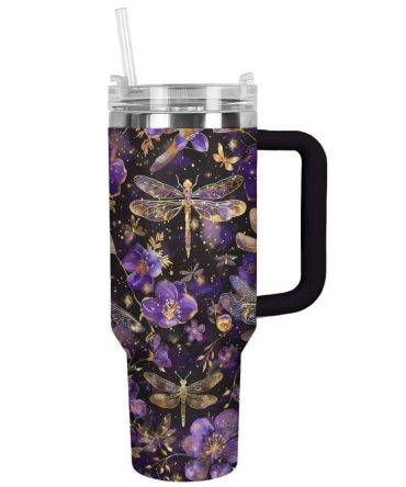 Dragonfly Custom Stanley Quencher 40Oz Stainless Steel Tumbler With Handle