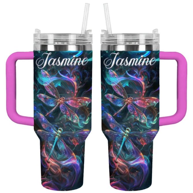 Dragonfly Custom Stanley Quencher 40Oz Stainless Steel Tumbler With Handle