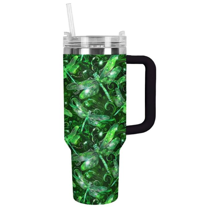 Dragonfly Custom Stanley Quencher 40Oz Stainless Steel Tumbler With Handle
