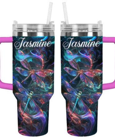 Dragonfly Custom Stanley Quencher 40Oz Stainless Steel Tumbler With Handle