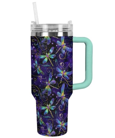 Dragonfly Custom Stanley Quencher 40Oz Stainless Steel Tumbler With Handle
