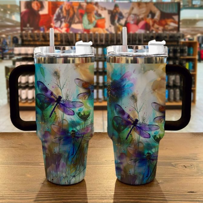 Dragonfly Custom Stanley Quencher 40Oz Stainless Steel Tumbler With Handle - Image 2
