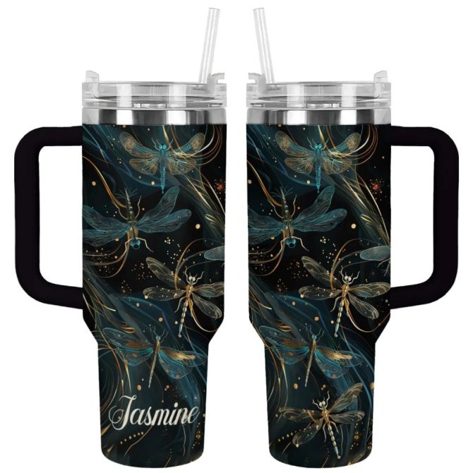 Dragonfly Custom Stanley Quencher 40Oz Stainless Steel Tumbler With Handle - Image 9