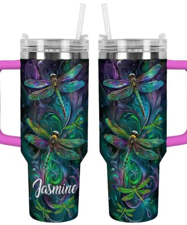Dragonfly Custom Stanley Quencher 40Oz Stainless Steel Tumbler With Handle