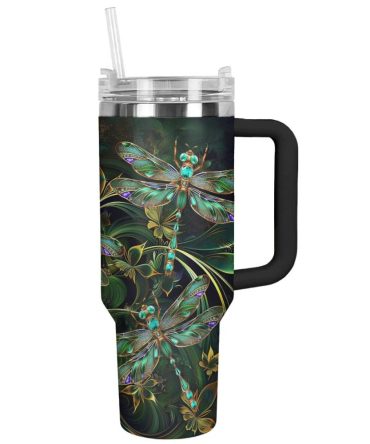 Dragonfly Custom Stanley Quencher 40Oz Stainless Steel Tumbler With Handle