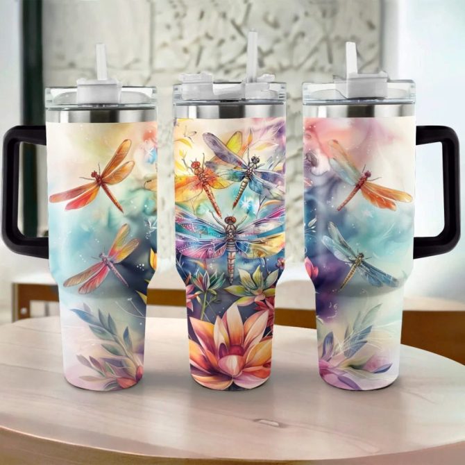 Dragonfly Custom Stanley Quencher 40Oz Stainless Steel Tumbler With Handle - Image 2