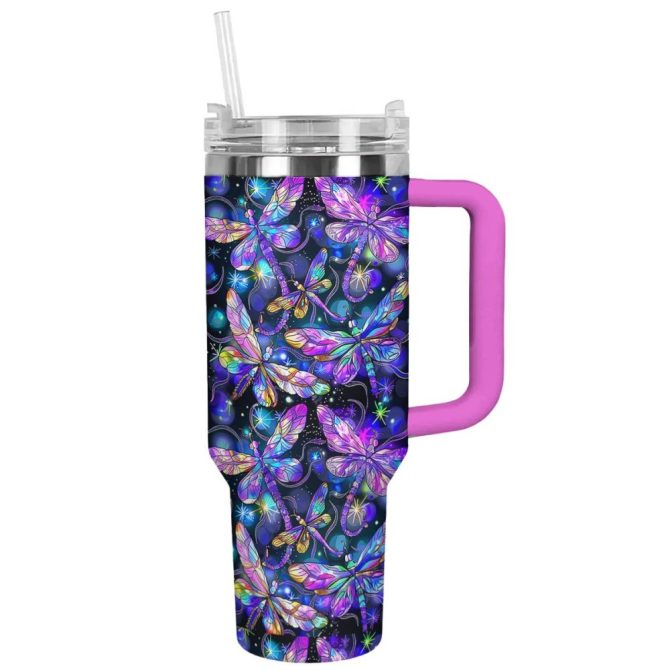 Dragonfly Custom Stanley Quencher 40Oz Stainless Steel Tumbler With Handle