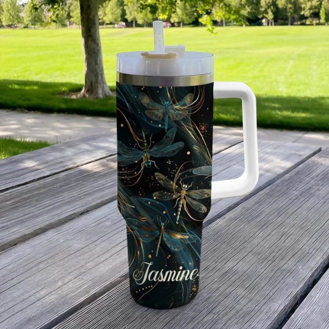 Dragonfly Custom Stanley Quencher 40Oz Stainless Steel Tumbler With Handle - Image 3