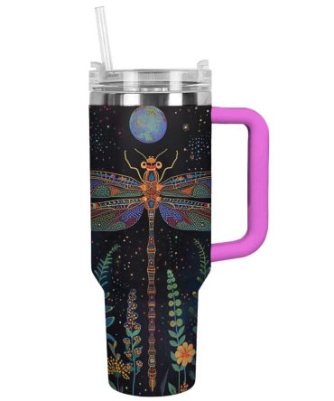 Dragonfly Custom Stanley Quencher 40Oz Stainless Steel Tumbler With Handle