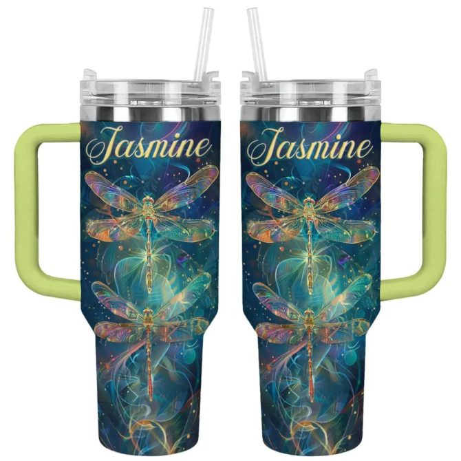 Dragonfly Custom Stanley Quencher 40Oz Stainless Steel Tumbler With Handle