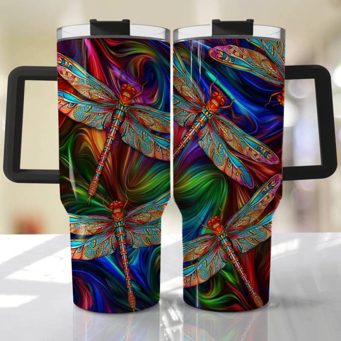 Dragonfly Custom Stanley Quencher 40Oz Stainless Steel Tumbler With Handle - Image 2