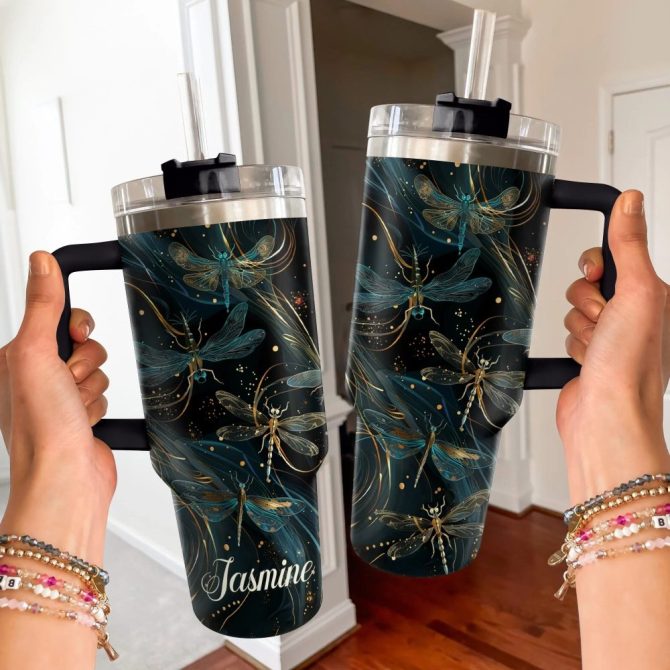 Dragonfly Custom Stanley Quencher 40Oz Stainless Steel Tumbler With Handle - Image 4