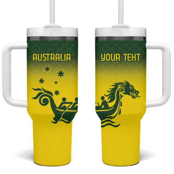 Dragons Boat Aussie Paddles Up! Custom Stanley Quencher 40Oz Stainless Steel Tumbler With Handle - Image 2