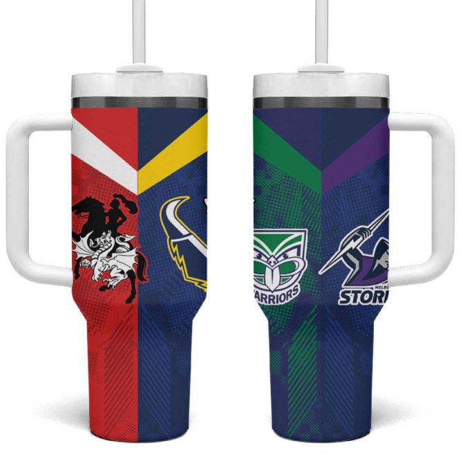 Dragons-Cowboys Combine Storm-Warriors Sport Style Version Custom Stanley Quencher 40Oz Stainless Steel Tumbler With Handle - Image 2