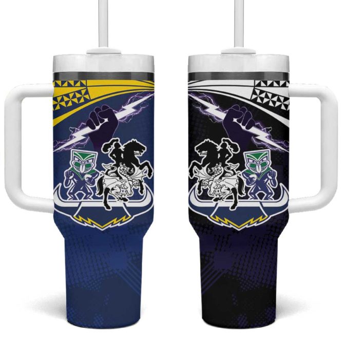 Dragons-Cowboys Combine Storm-Warriors Sport Style Version Custom Stanley Quencher 40Oz Stainless Steel Tumbler With Handle - Image 2