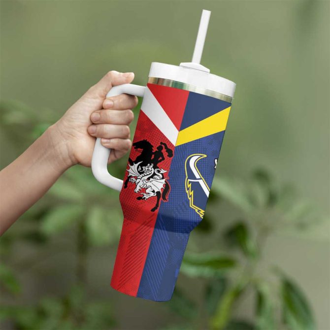 Dragons-Cowboys Combine Storm-Warriors Sport Style Version Custom Stanley Quencher 40Oz Stainless Steel Tumbler With Handle - Image 4