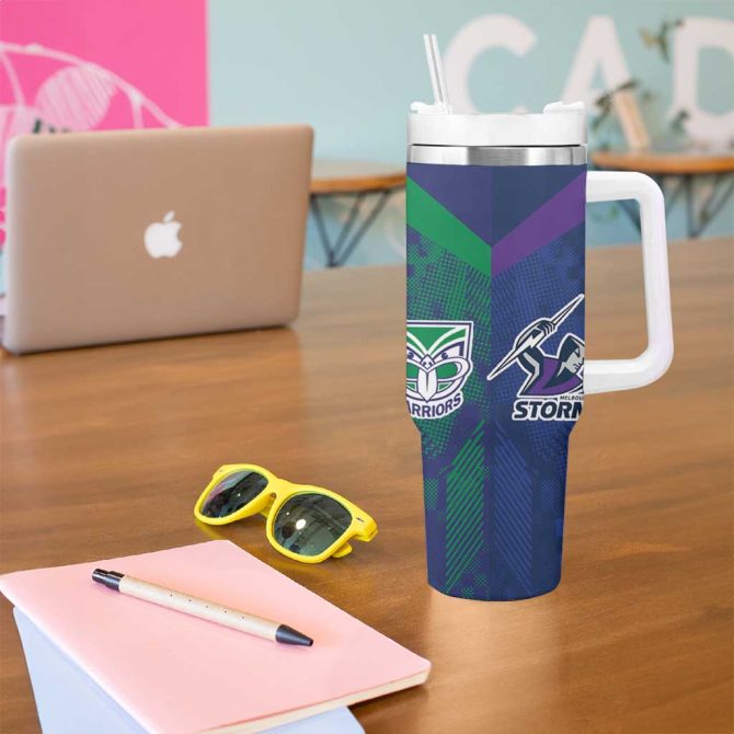 Dragons-Cowboys Combine Storm-Warriors Sport Style Version Custom Stanley Quencher 40Oz Stainless Steel Tumbler With Handle - Image 5