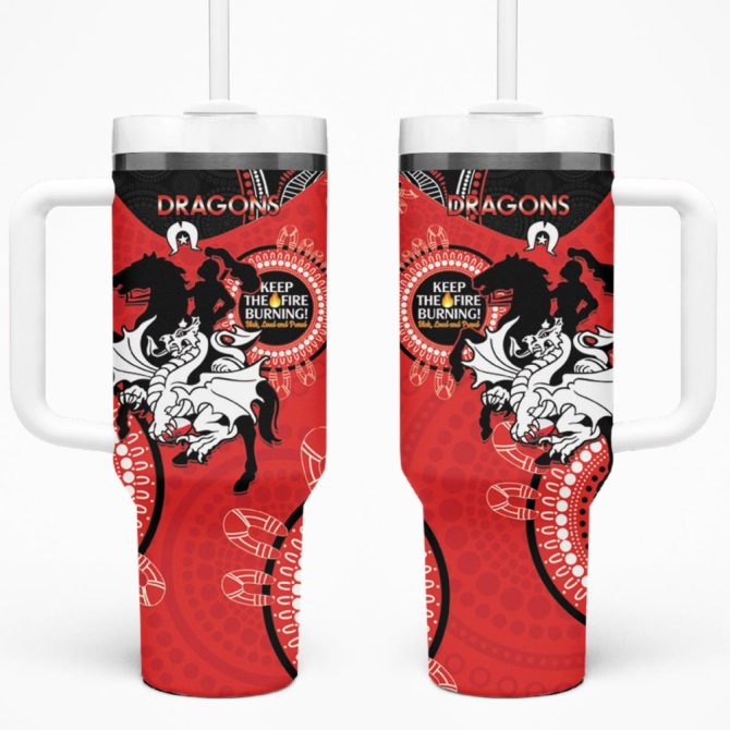 Dragons Naidoc Week Nrl Custom Stanley Quencher 40Oz Stainless Steel Tumbler