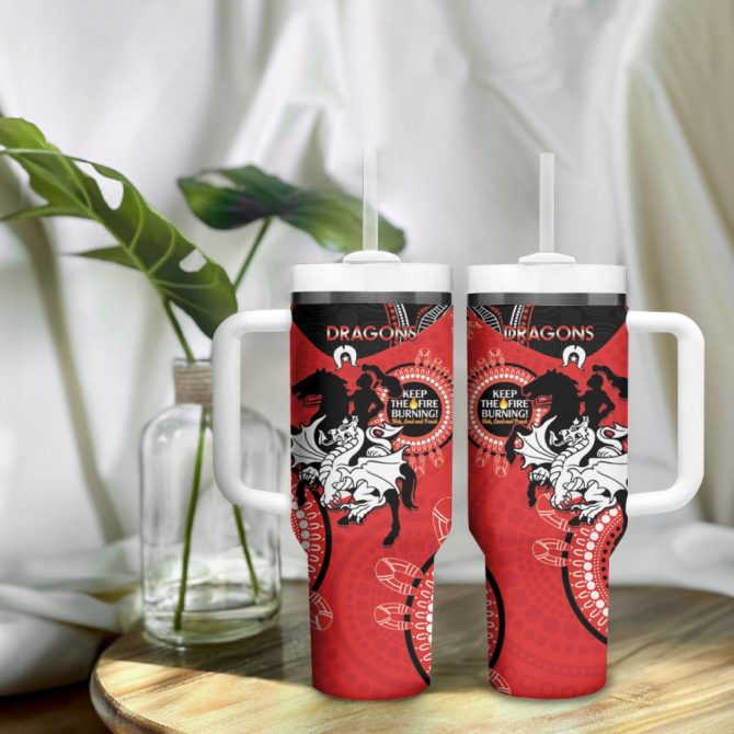 Dragons Naidoc Week Nrl Custom Stanley Quencher 40Oz Stainless Steel Tumbler - Image 10