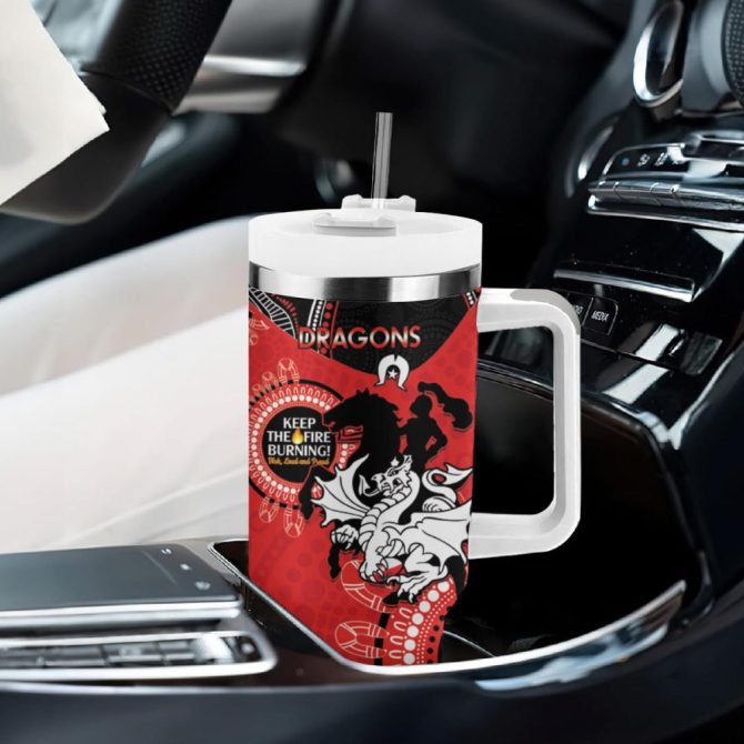 Dragons Naidoc Week Nrl Custom Stanley Quencher 40Oz Stainless Steel Tumbler - Image 9