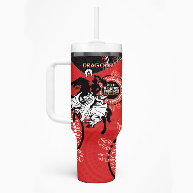 Dragons Naidoc Week Nrl Custom Stanley Quencher 40Oz Stainless Steel Tumbler - Image 2