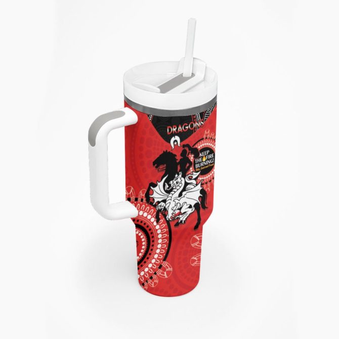 Dragons Naidoc Week Nrl Custom Stanley Quencher 40Oz Stainless Steel Tumbler - Image 3