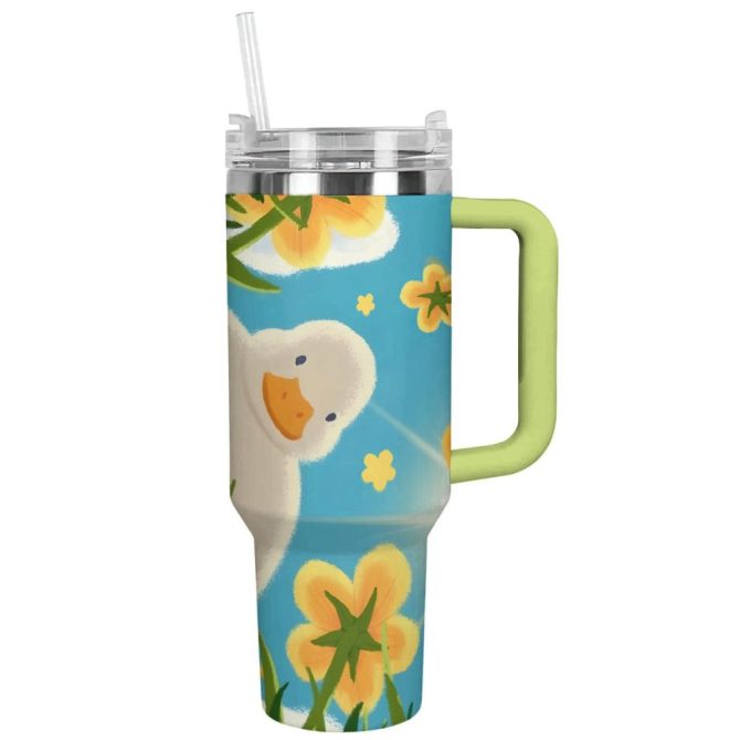 Duck Custom Stanley Quencher 40Oz Stainless Steel Tumbler With Handle