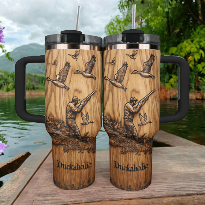 Duck Hunting Custom Stanley Quencher 40Oz Stainless Steel Tumbler With Handle - Image 3