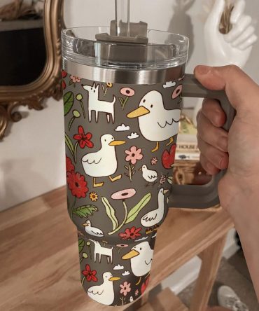 Duck Pattern Custom Stanley Quencher 40Oz Stainless Steel Tumbler