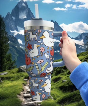 Duck Pattern Custom Stanley Quencher 40Oz Stainless Steel Tumbler
