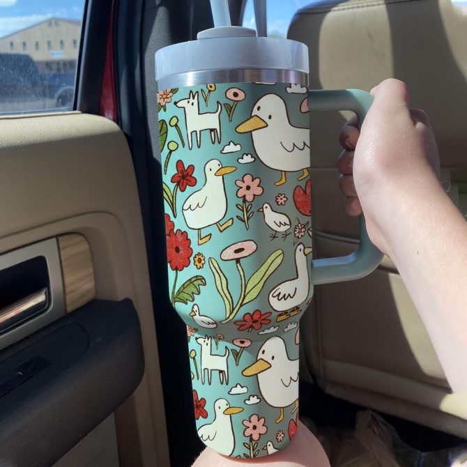 Duck Pattern Custom Stanley Quencher 40Oz Stainless Steel Tumbler