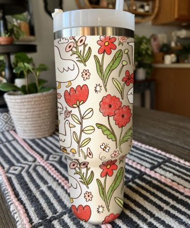 Duck Pattern Custom Stanley Quencher 40Oz Stainless Steel Tumbler